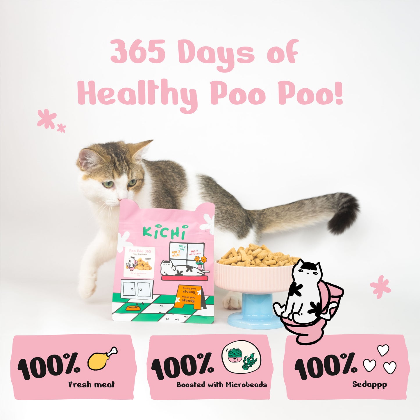 Kichi Poo Poo 365 Freeze-Dried Snacks (80g)