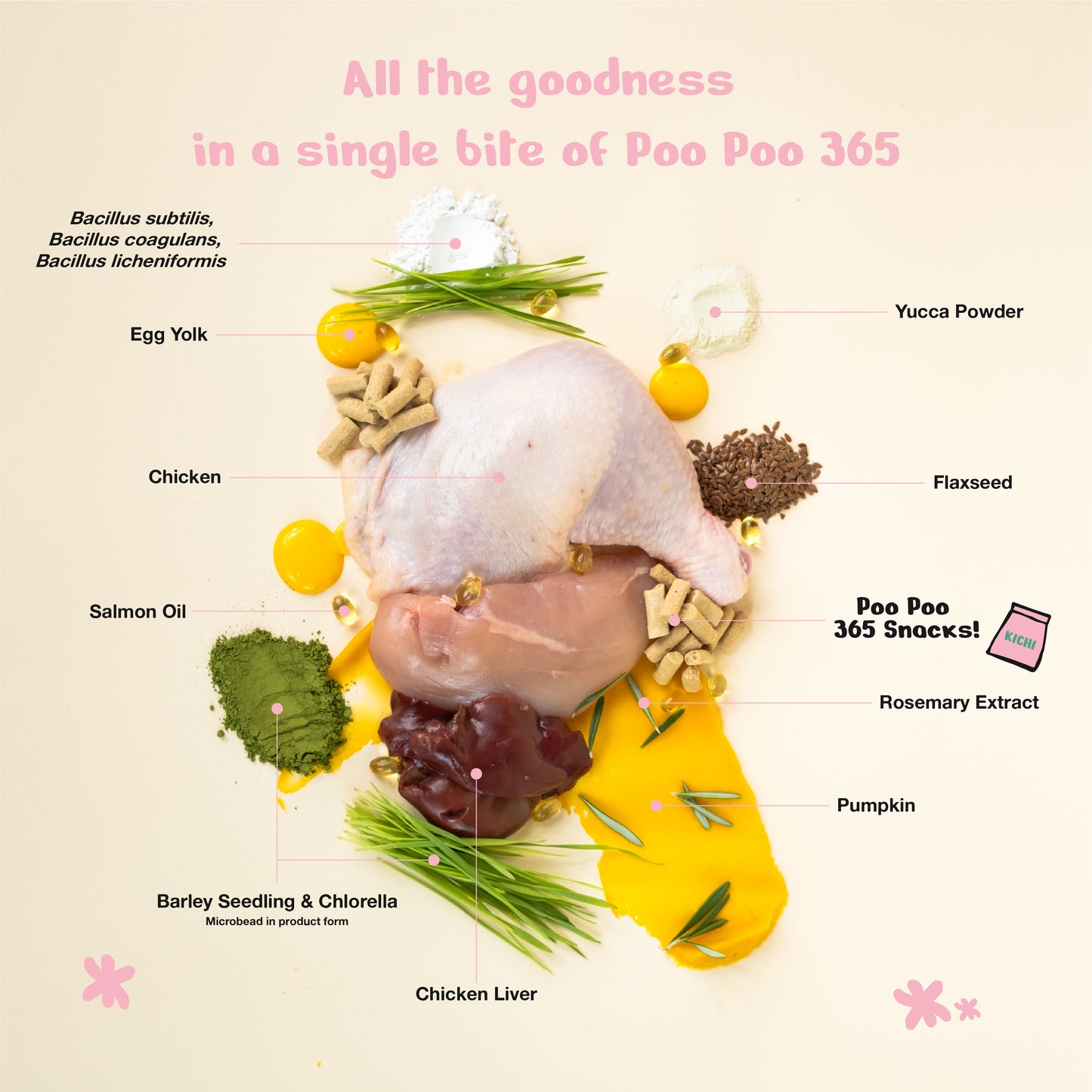 Kichi Poo Poo 365 Freeze-Dried Snacks (80g)