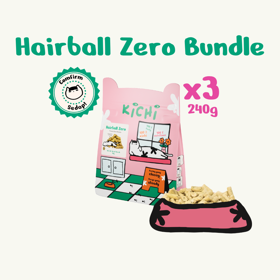 Kichi Hairball Zero Freeze-Dried Snacks Bundle x 3 pkts