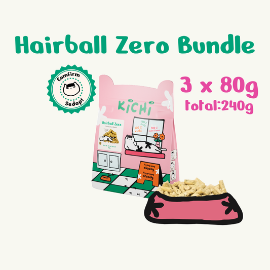 Kichi Hairball Zero Freeze-Dried Snacks Bundle x 3 pkts