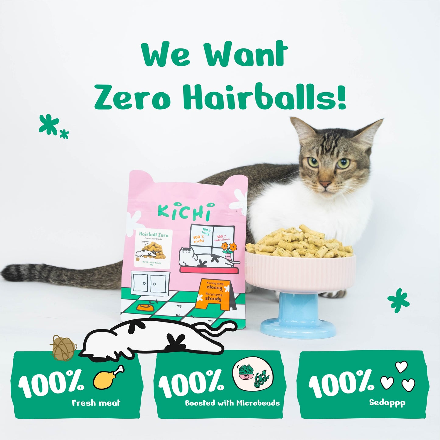 Kichi Hairball Zero Freeze-Dried Snacks (80g)