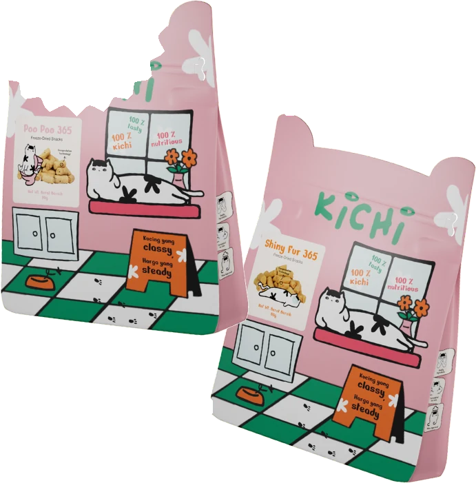 Kichi Poo Poo 365 and Shiny Fur 365 freeze-dried cat snacks